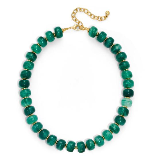 Klobiger Bunter Perlen-Choker Harzperlen-Halskette Boho Urlaubs-Halskette für Damen Tägliches Tragen Sommer Strandurlaub Schmuck