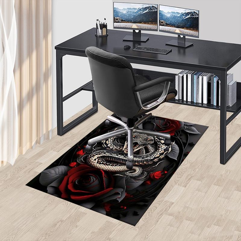 1PC Snake Rose Anti-slip carpet, suitable for Office, bedroomand playrooms. It can also be used as a sofa footrest cover-R92