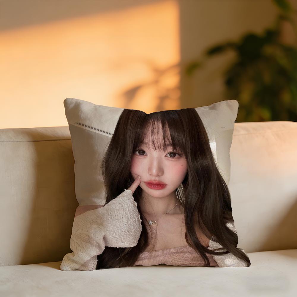 Jang Wonyoung Cushion Cover Cozy Velvet Throw PillowSoft Warm Cushion For Sofa  Bed