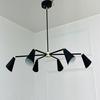 Messing Sputnik Lysekrone 6-Lys Mid Century Moderne Stjerneskudd Lys Gave