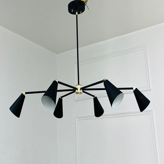 Brass Sputnik Chandelier 6-Light Mid Century Modern Starburst Light Gift