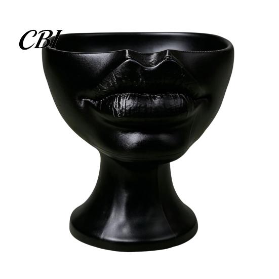 Sukkulenten Pflanztopf 3D-gedruckter lippenförmiger Blumentopf, Künstlerischer Skulpturaler Pflanzer mit matter Oberfläche, Multifunktionales Minimalistisches Schreibtischdekor für Wohn