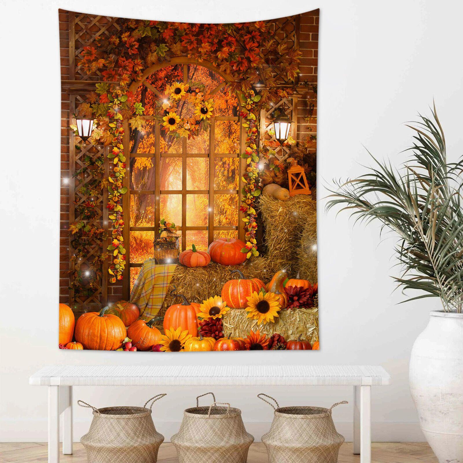 Tapestry sunflower pumpkin 75x100 чёрный