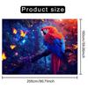 Vibrant Parrot Butterfly Jungle Night Tapestry Fantasy Wildlife Art Exotic Bird Lovers Home Decor Magical Forest Theme