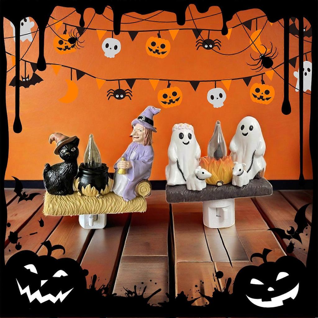 Ghosts Campfires Nightlight Portable Lightweight Plug In Night Lamp Cute Home Accessories