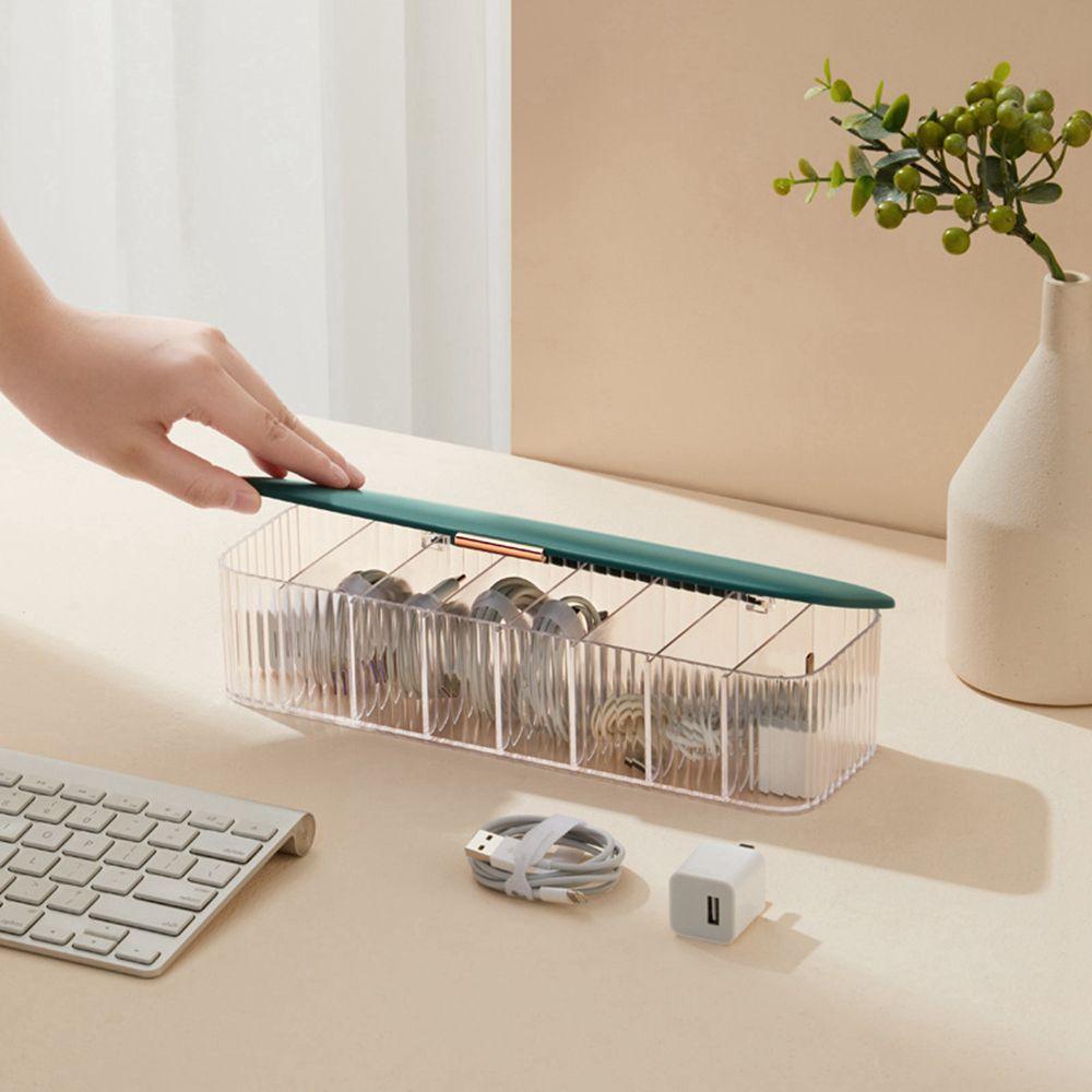 Partitioned Storage Plastic Power Wire Bin Data Line Organizer Cable Holder Charging Plug Case