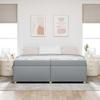 Bed Frame with Mattress Light Grey 200 X 200 Cm Fabric