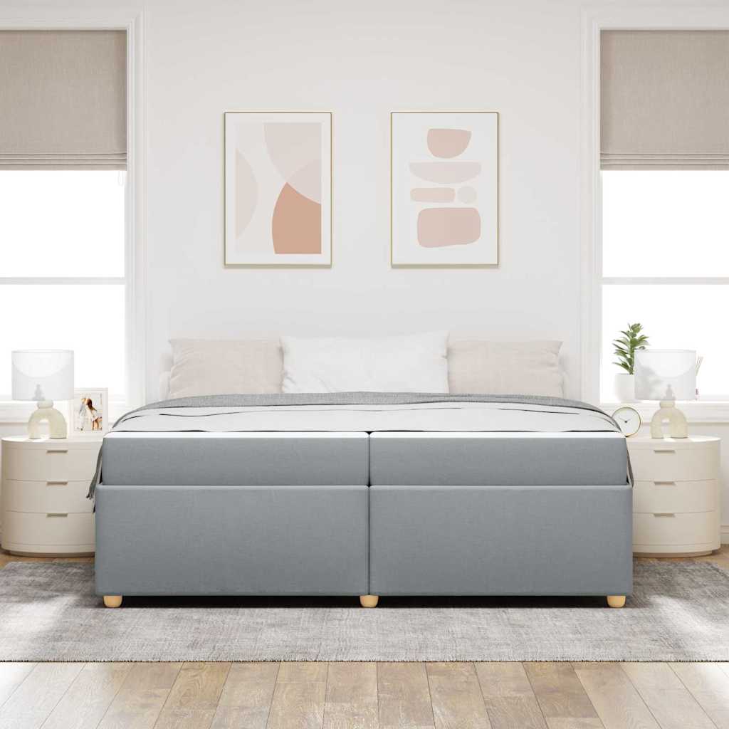 Bed Frame with Mattress Light Grey 200 X 200 Cm Fabric