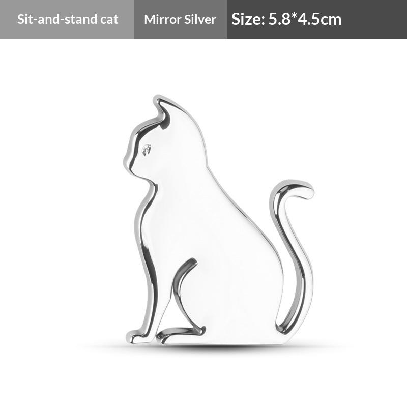 3D Metal Cat Car Emblem Personalized Creative Sticker Cute Auto Exterior Decor Covering Decal