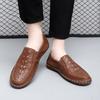 Quality Hand Sewn Thread Men Casual Shoes Leather Moccasins Breathable Slip On Boat Shoes Luxury Brand Men Driving Loafers Shoes
