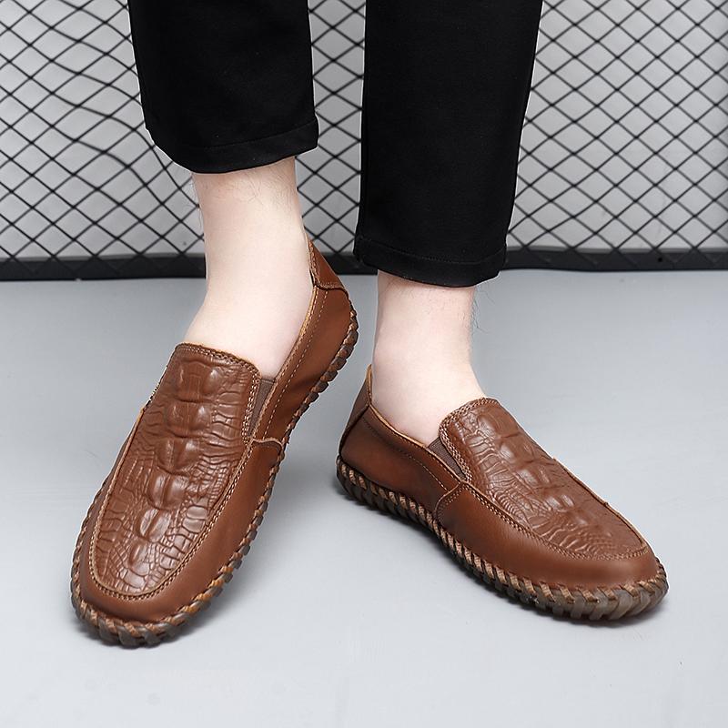 Men's Casual Leather Shoes Loafers Moccasin Breathable Slip On Boat Soft Driving Shoes
