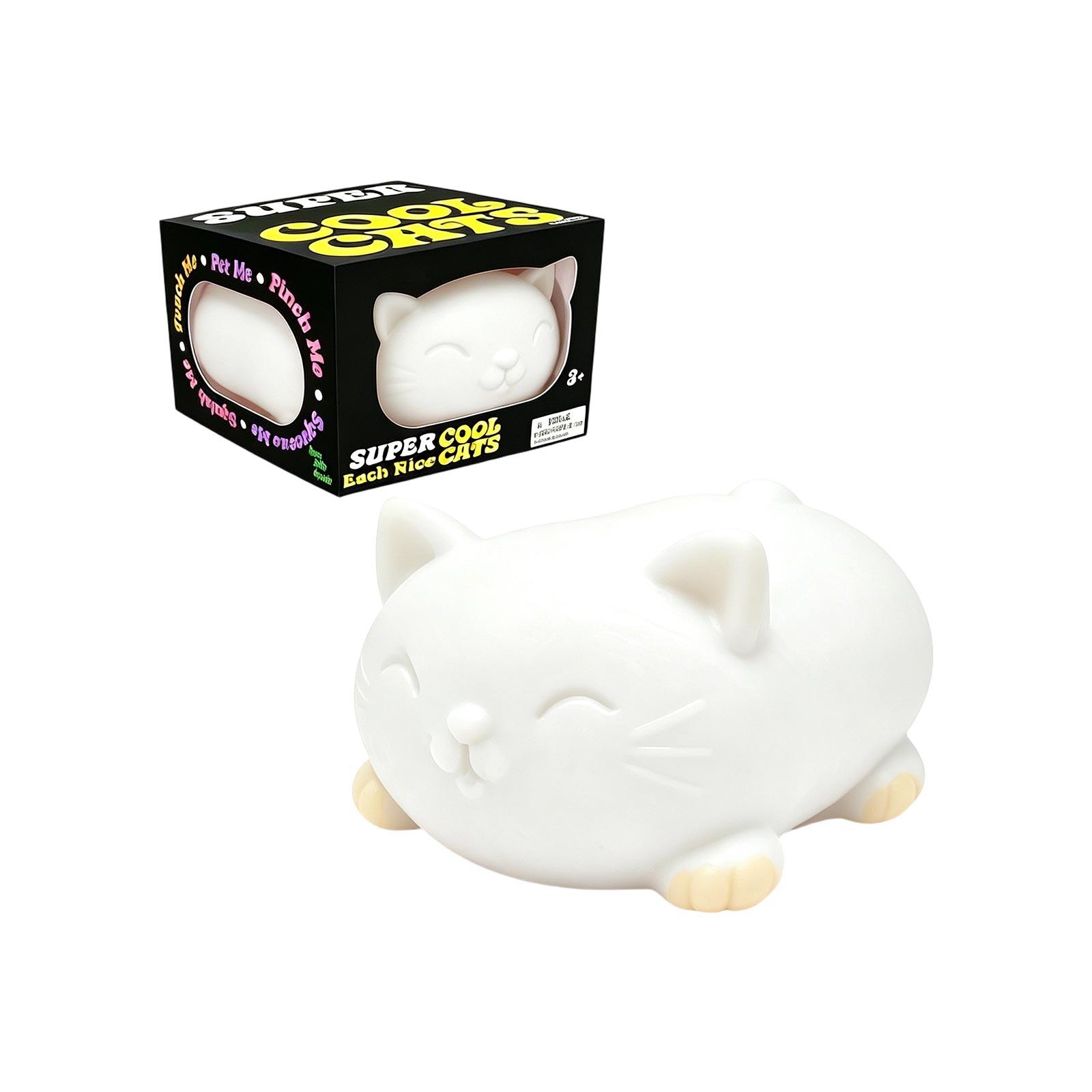 

Soft Squeeze Cat Sensory Toy for Stress Relief Squishy Animal Figure for Relaxation and Hand Exercise for Adults and Kids One Size білий