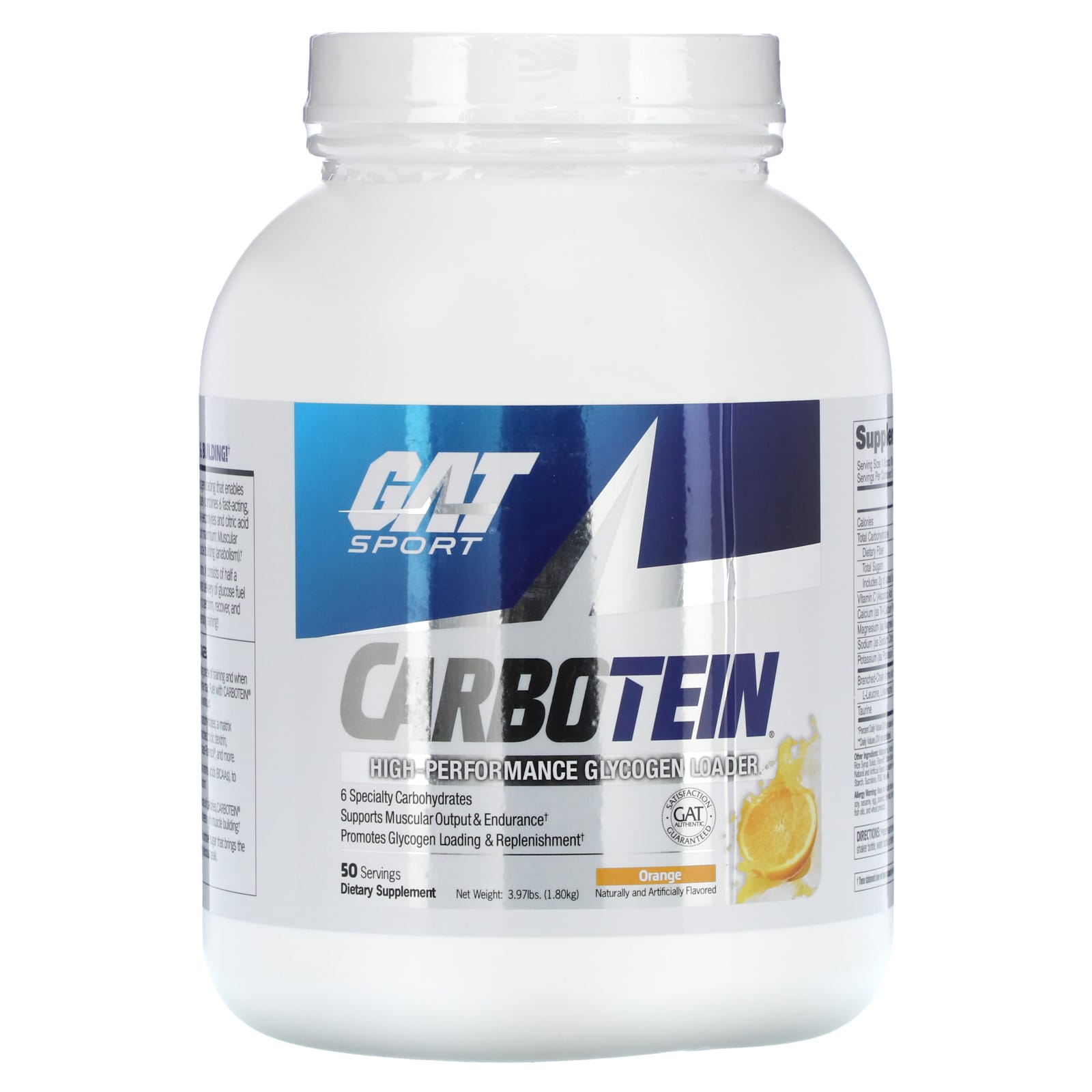 

GAT, Carbotein, High Potency Glycogen Loader, Orange, 1.8 kg (3.97 lb)
