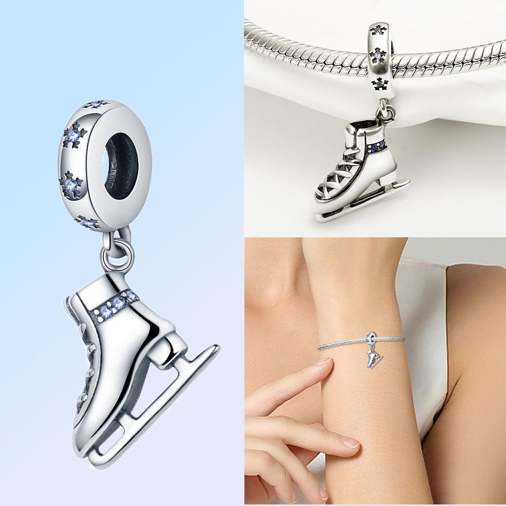 Charms Original Santa Claus Snowman Winter Penguin Snowflake Beads Fit Bracelet Copper Jewelry Women Diy Gift