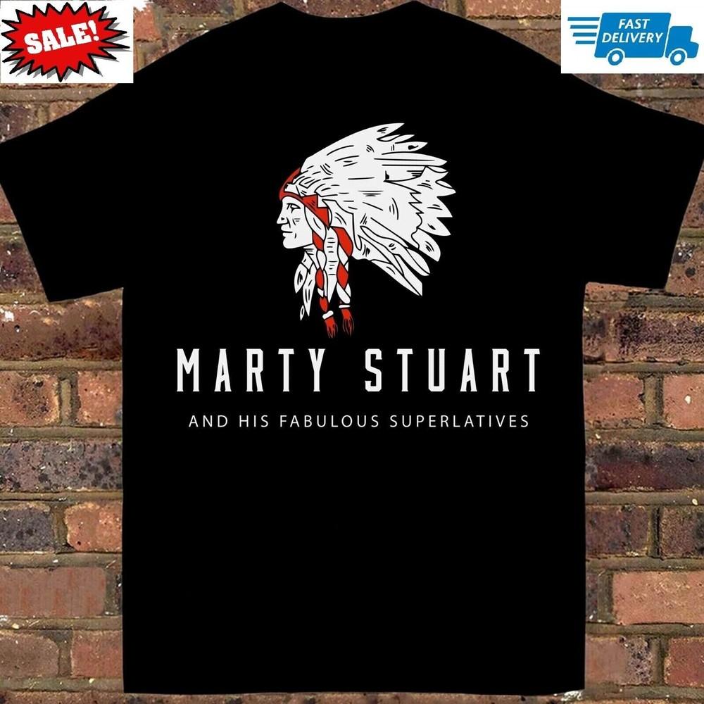 

New Marty Stuart Tour Shirt Short Sleeve Black mens Unisex S-2345XL Unisex T-Shirt S