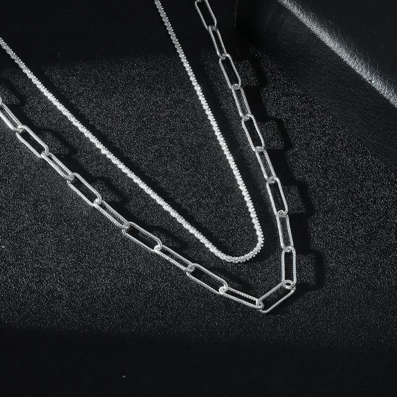 European & American Fashion Double-Layer Hip Hop Starry Sky Necklace Set