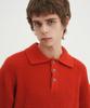 BLOND9 Hachi T-Collar Knit_Red Orange