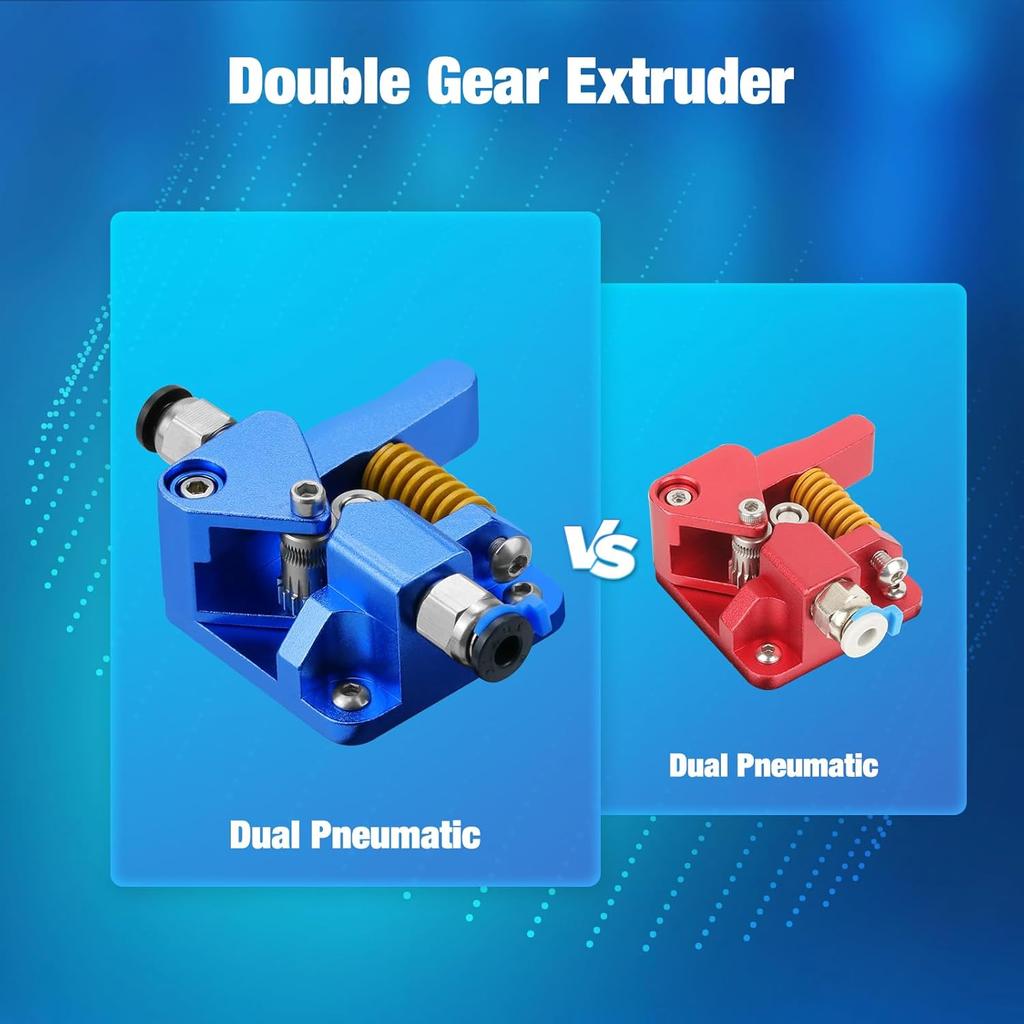 3D Printer Extruder for Ender 3 Dual Gear Filament Bowden Extruder, Aluminum Drive Feeder Upgrade Kit,Compatible with Creality Cr-10s Cr10s Pro