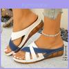 Womens Cross Strap Sandals With Pu Upper And Rubber Sole For Summer Beach Wear