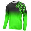 Contrast Color Lion Print Men's Long Sleeve T-shirt Outdoor Run Fitness Sports Topd Autumn Casual O-neck Oversized Pullover Tees