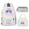 Animation Cartoon Printing Trend Student School Bag Lunch Bag Stationery Pencil Bag Combination Three-Piece Set