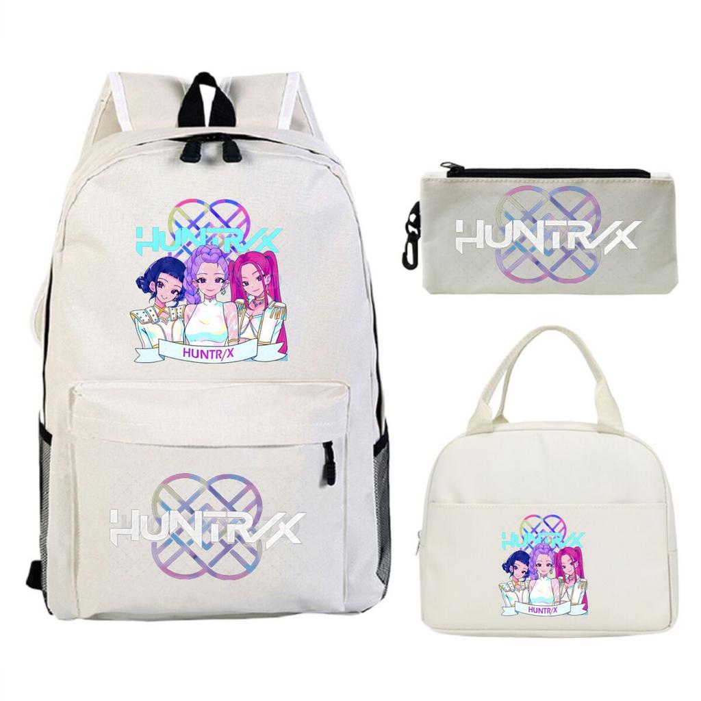 Animation Cartoon Printing Trend Student School Bag Lunch Bag Stationery Pencil Bag Combination Three-Piece Set
