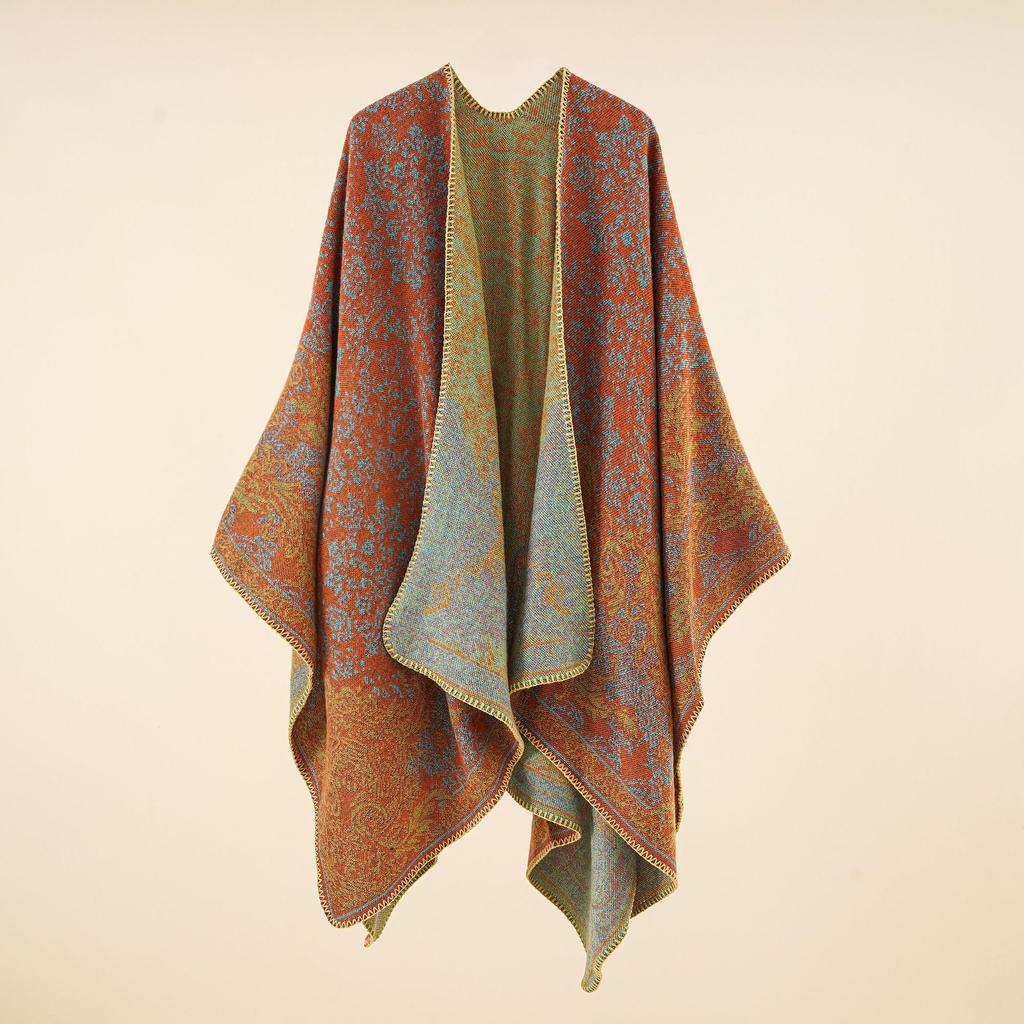 Cashmere Winter Warm Ponchos And Capes For Women Foulard Femme Shawls And Wraps Floral Pashmina Female Bufanda Mujer