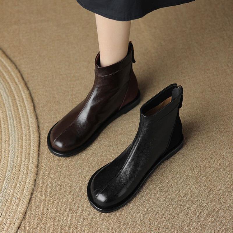 Retro Fashion Versatile Flat Shoes for Autumn and Winter Short Boots