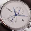 SURVAN Watch Designer Men's Watch Quartz Watch Waterproof Wristwatch Easy-to-Read Analog Watch for Men White Dial Gray Strap