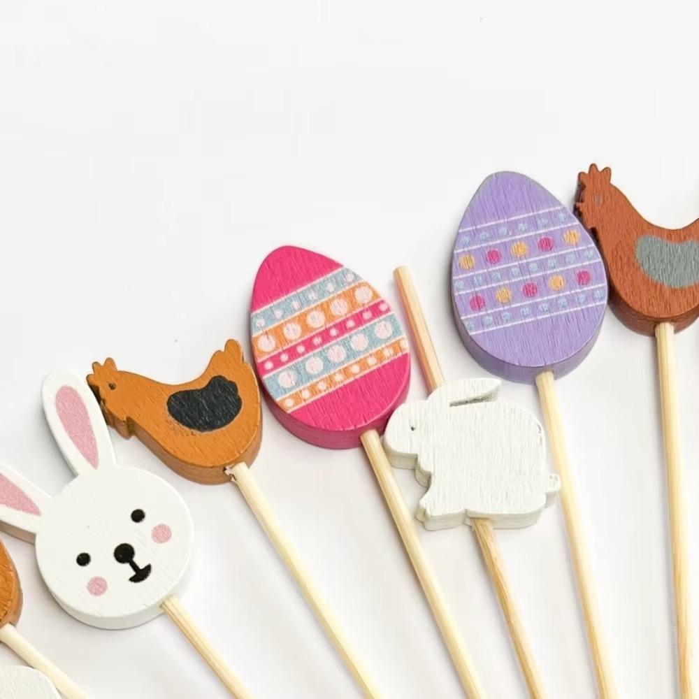 100 Stück/Set Einweg-Cocktailspieße Ostern Obstsalat Bambusspieße Osterparty Dekoration
