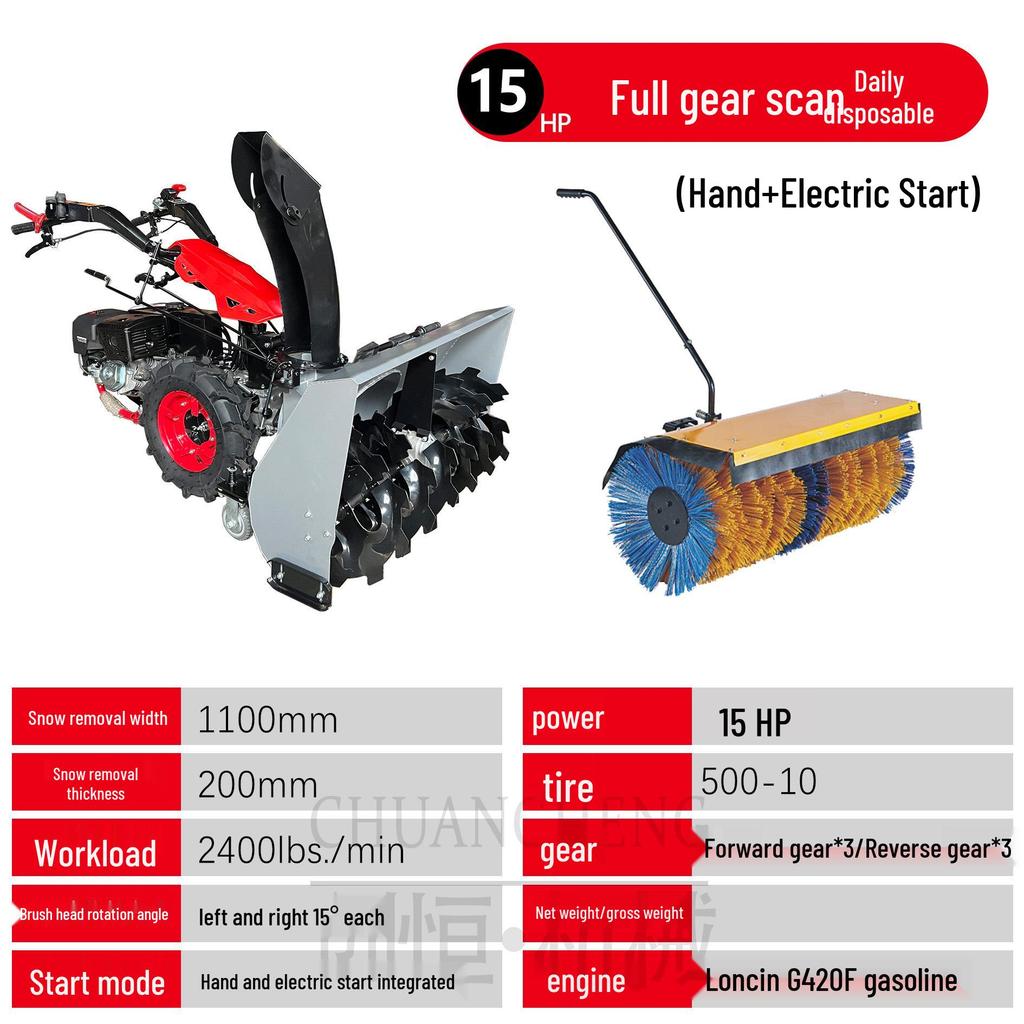 Push-Type Multifunctional Snow Blower for Roads and Community Properties