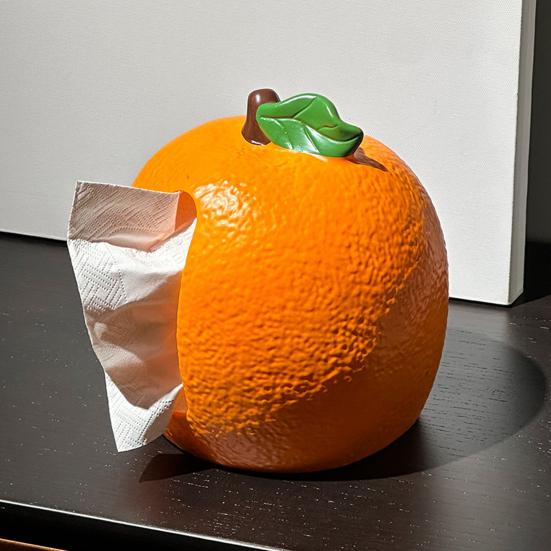 Taschentuchbox mit süßer Orangenform-Spender Glatte Oberfläche Sicherer Taschentuchhalter Ideal für Zuhause und Auto