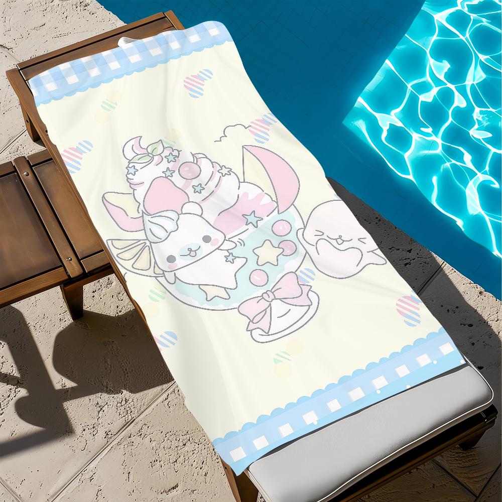 Kawaii Cartoon M-Mamegoma-a Towel Large Quick-Drying Microfiber soft Beach Towel for Travel Fitness Sauna Bathing Camping