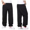 2024 Plus Size Men's Wide Leg Solid Color Denim Skateboard Pants - Spring/Autumn Loose Fit, Hip Hop Style