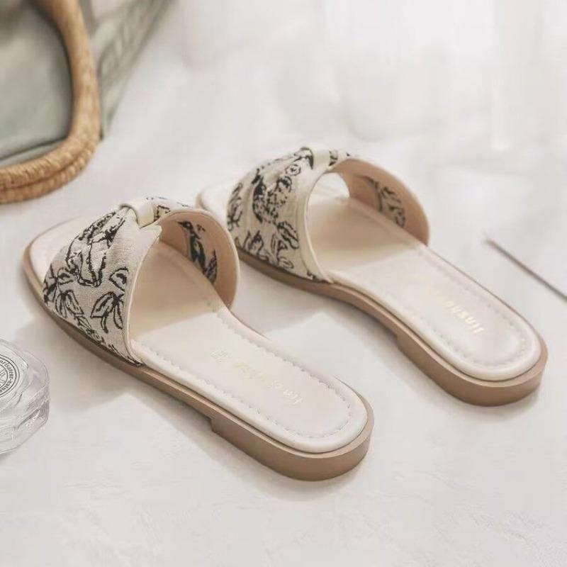 

Fashion platform one-word beach sandals new summer wear cross Chinese flat slippers women s 40