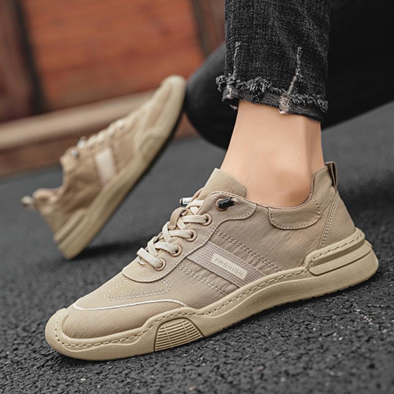 Breathable Ice Silk Men's Canva Shoes Fashion Men Loafers Outdoor Comfortable Flat Shoes Light Wear-resistant Lazy Person Shoes