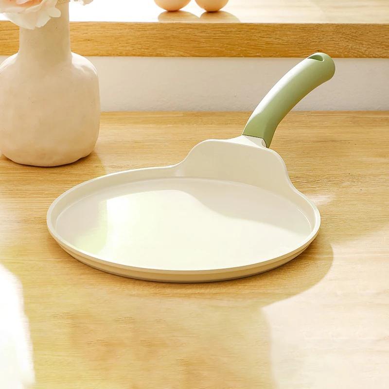 DONNOR 24cm Ceramic Glaze Frying Pan Non-stick Pizza Pancake Pan Breakfast Egg Crepes Pan Kitchen Cooker For Induction Gas Stove