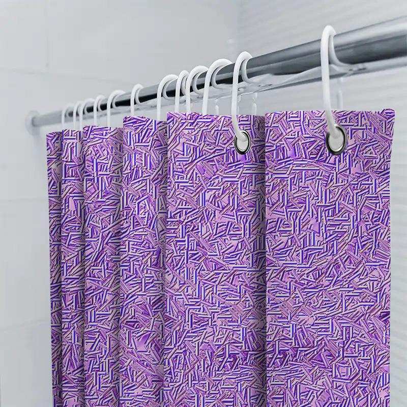Rideau de douche moderne bleu violet, doublure de bain imperméable à motif rayé, pour décoration de salle de bain, 72 x 84 pouces