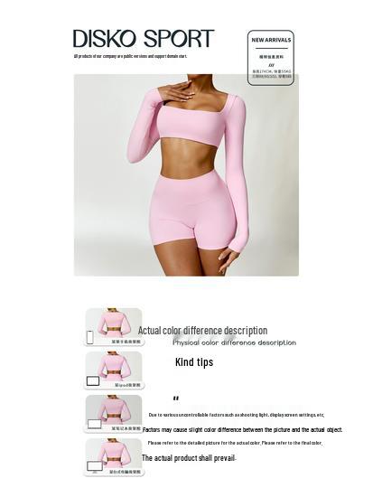 Costum Yoga de Iarnă cu Mânecă Lungă pentru Alergare în Aer Liber - Tricou Fitness Pieptănat 8518