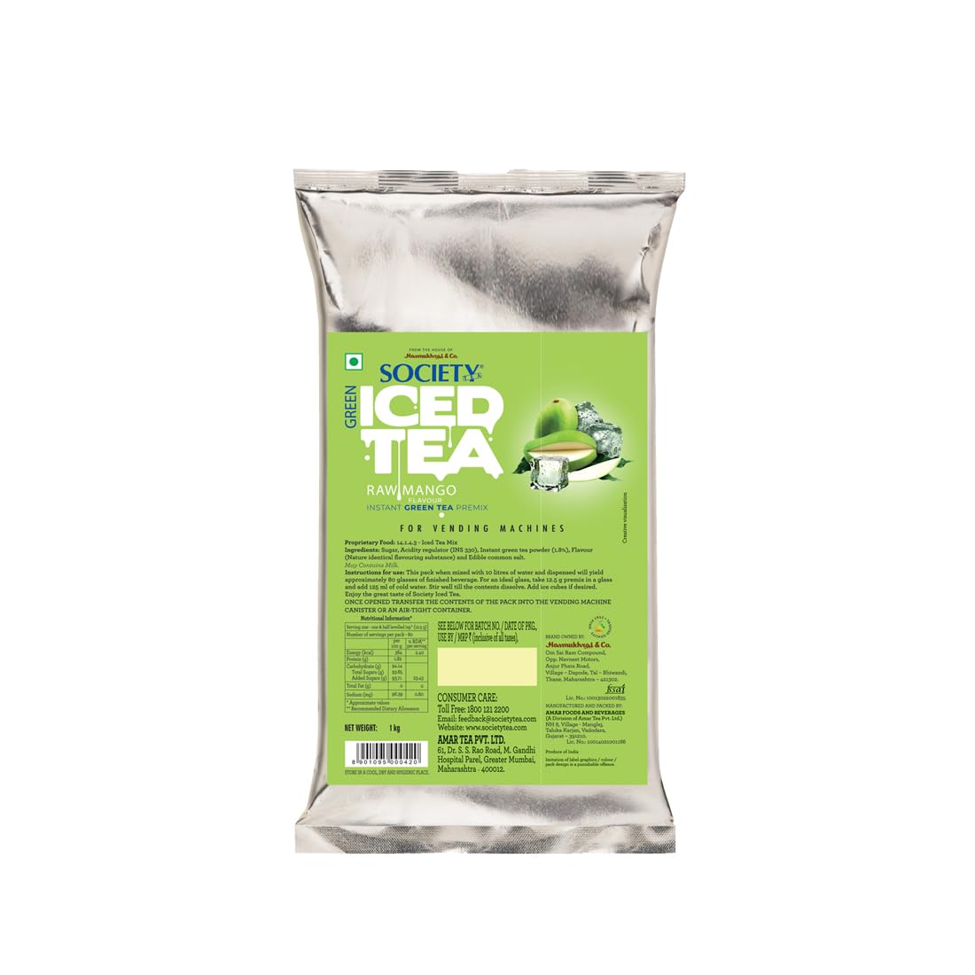 

Society Raw Mango Iced Tea Powder 1 Kg Instant Refreshing Summer Drink Mix Easy To Prepare Sweet Sour Flavor Beverage
