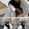 Women Korean Style Scarf Student Hat Integrated Earmuffs Cap Sleeve Plush Winter