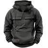 2024 Herren-Kapuzenpullover mit mehreren Taschen und Reißverschluss – Lässiges Sport-Sweatshirt für Frühling/Herbst