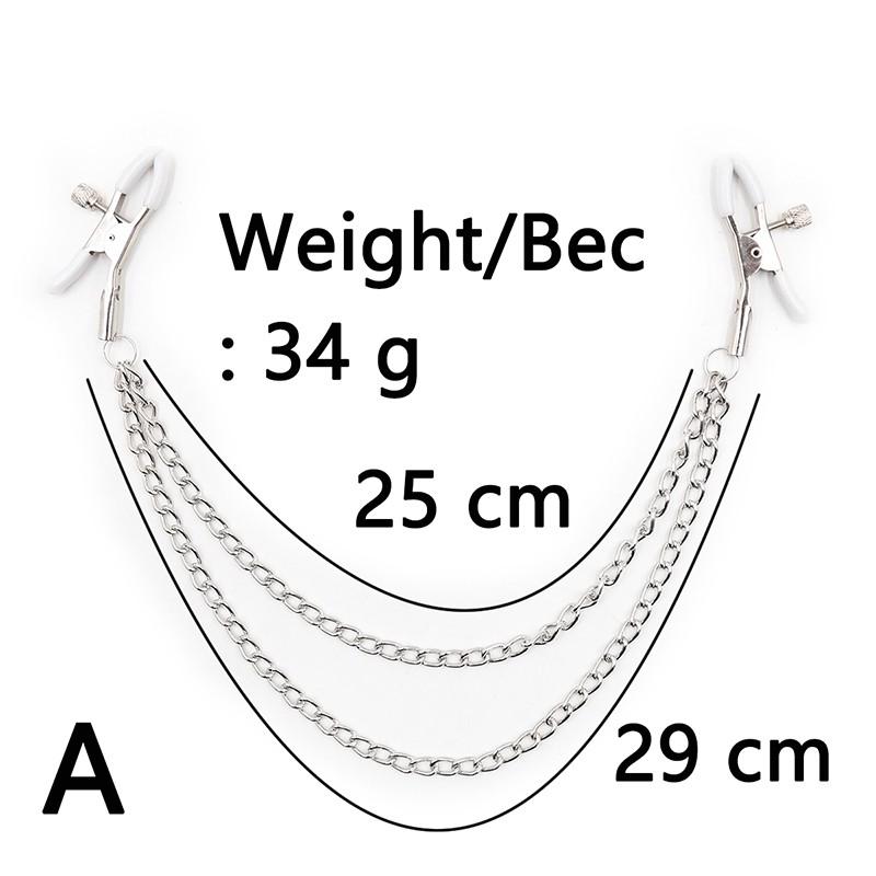 Sexy Flirt Nippelklemme Schamlippen Brustwarzenklemmen mit Kettenclips Stimulator SM Fetisch Sexspielzeug für Paare Sklavin Brust