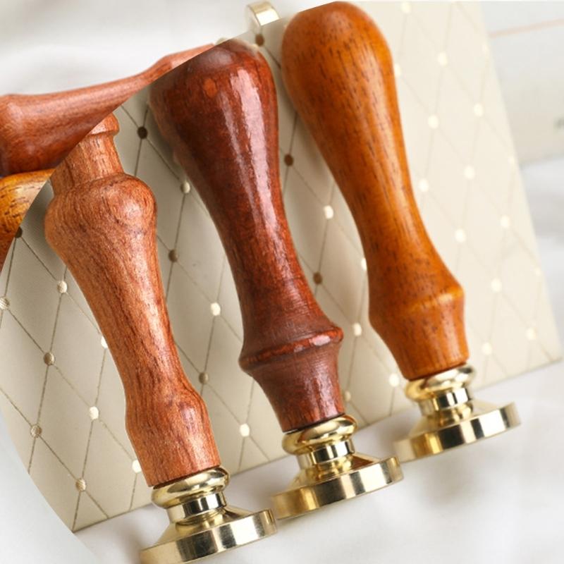 Drewniany uchwyt do stempla z pieczęcią woskową, prosty w montażu, do stempla do pieczętowania woskiem