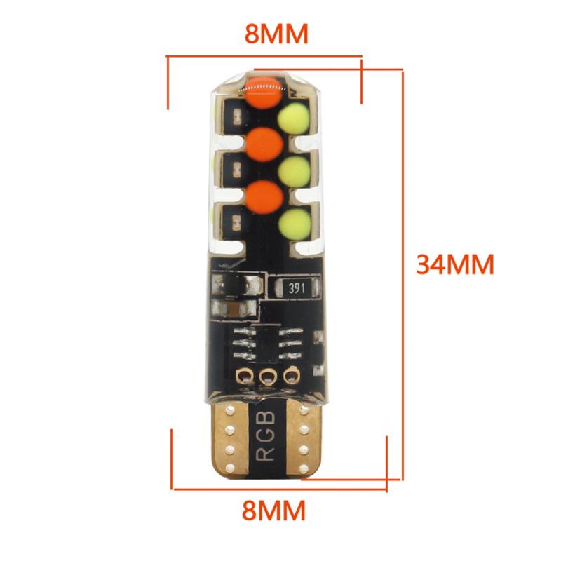 Led T10 Rgb Car Clearance  Light 12v Rgbw Cob Led Auto Atmosphere Lamp Reading Bulb With Remote