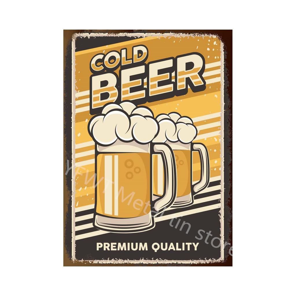 Retro Car Beer Vintage Metal Tin Sign Poster  Perfect for Bar Cafe Kitchen Balcony Decor  Classic Wall Signs for Home Decor