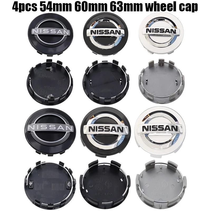 4 Stück 3D 54mm 60mm 63mm Nissan Autoemblem Radnabenkappe Felgenabdeckung Aufkleber Styling Staubdicht