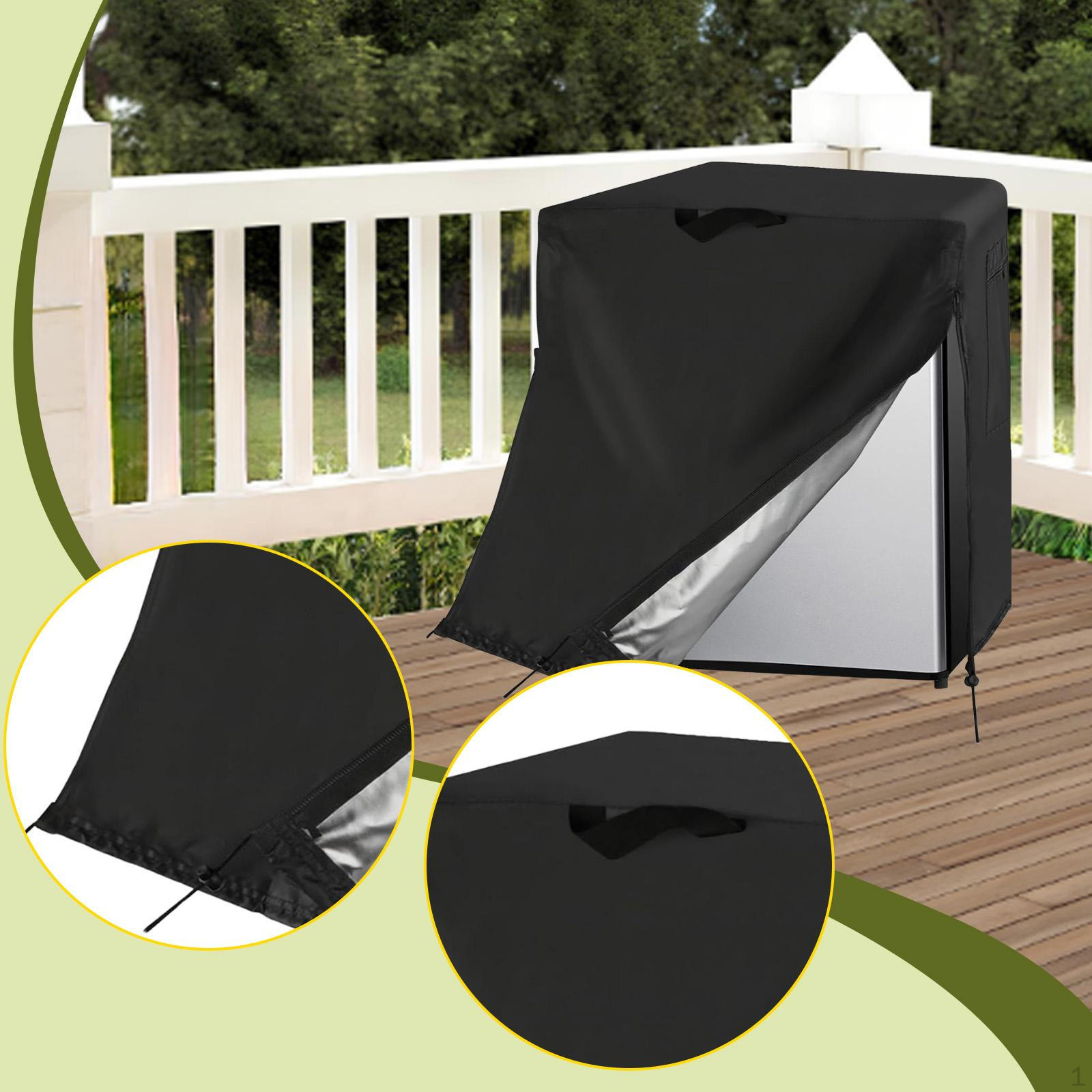 

Compact Refrigerator Cover Dustproof Convenient for 1-2 Cubic Mini Freezer Black Upright