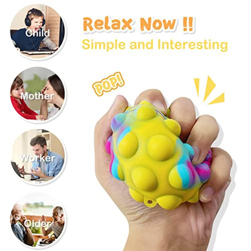 4-12 ks antistresových míčků Fidget hraček 3D 3D míček Push Bubble ADHD Autismus Úleva od stresu Senzorické hračky Dárky na párty pro děti Dospělé