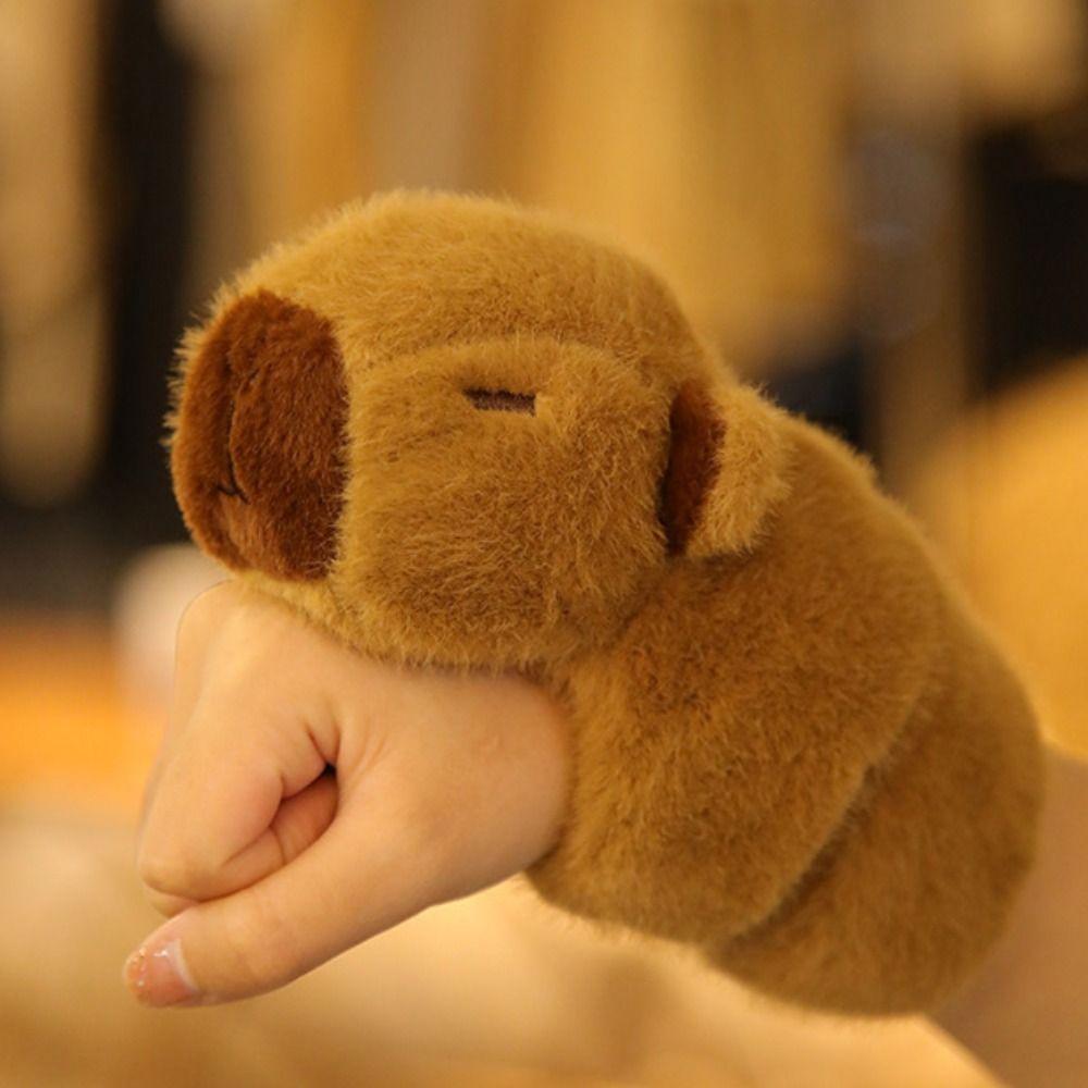 

Имитация плюшевой куклы, браслет с хлопающим кругом, капибара, плюшевый браслет на запястье, подарок на день рождения Style A